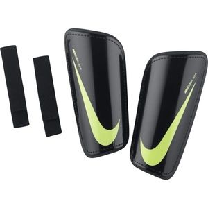 Nike, neon and black shin guards (Size: Medium)
